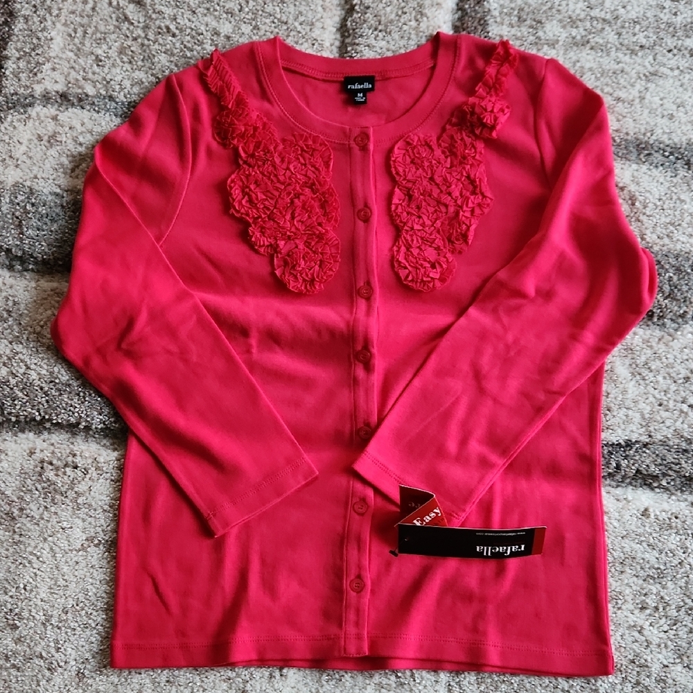 Rafaella Pink Cardigan with Lace Detail